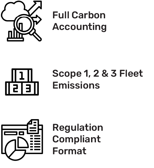 Full Carbon Accounting; Scope 1, 2, and 3 Fleet Emissions; Regulation Compliant Format